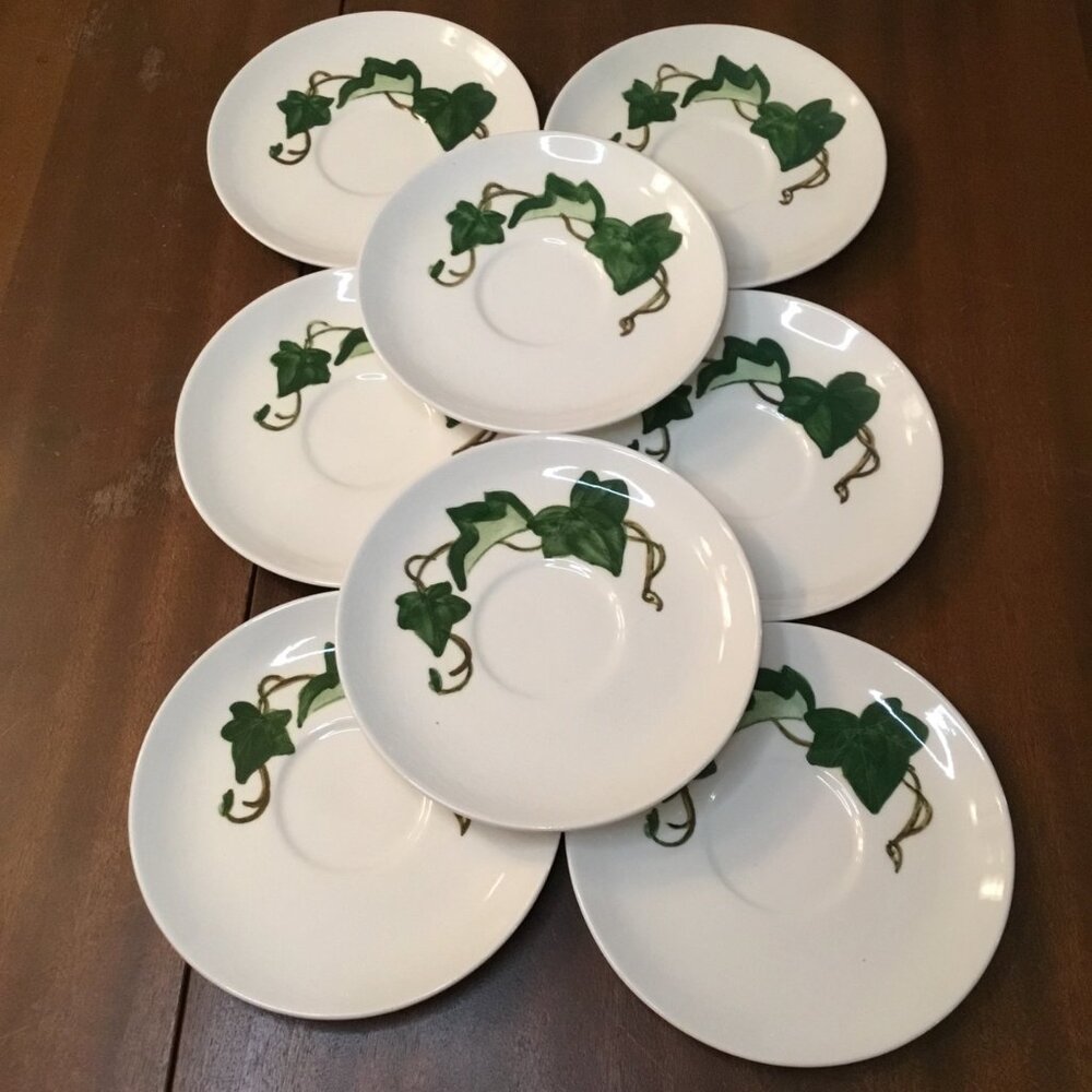 Set 8 Metlox Pottery Poppy Trail California Ivy Tea Coffee Saucers